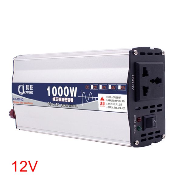 

600w 1000w car pure sine wave converter led display surge protection power inverter transformer supply portable 12v 24v to 220v