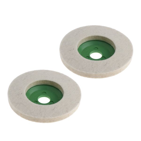 

2x 100mm metal glass polishing buffing wheel wool felt polisher disc pad mat