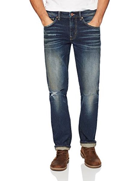 

denim garage classics men's relaxed straight leg stretch jean deep blue