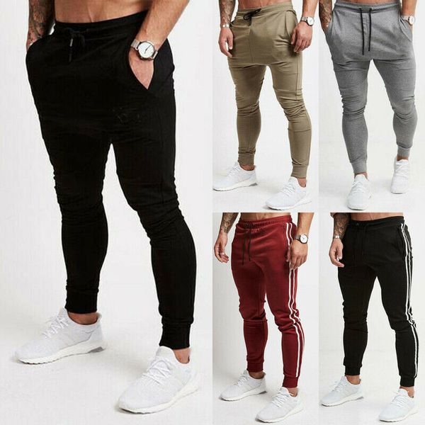 

men's slim fit urban straight leg trousers casual pencil jogger cargo running and hiking pants, White;black