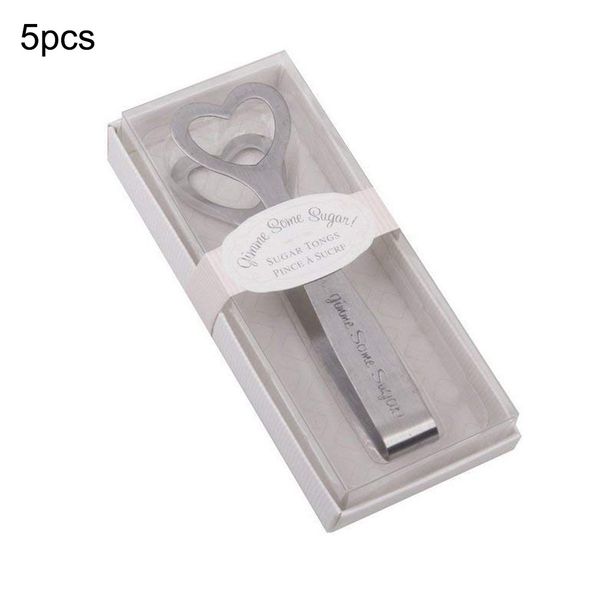 

5pcs/set gift candy clips game prizes stainless steel heart shape sugar tongs ice clips wedding supplies wholesale