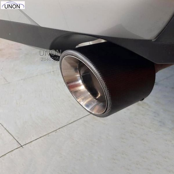 

car carbon fiber exhaust muffler tip pipe car rear tail throat liner accessories straight edge for rav4 2019 2020