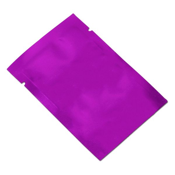 300 шт. 7 * 10 см Фиолетовое тепловое уплотнение Майлар Упаковочная сумка Маленькая Мини мощность Кофейных Упаковка Сумки Образец Чайный пакет Розничные вакуумные пакеты