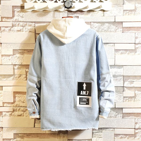 

jean outwear men denim ripped brand jacket plus denim coat autumn quality new fashion mens 2021 jacket trendy male high size xdokv, Black