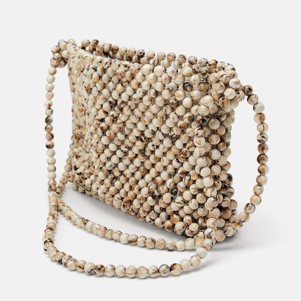 

fggs-women acrylic handle braided bead small hollow handbags ladies party evening bags