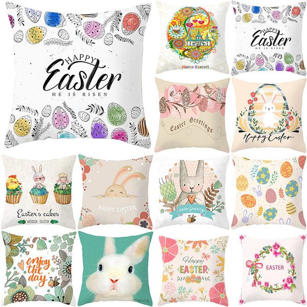 

easter day throw pillow case cartoon linen cushion covers bedroom sofa car household pad cover home decor decorations christmas wx9-1231