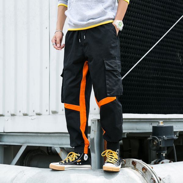 

cotton men streetwear hip hop joggers pants 2019 mens pockets baggy cargo pants male korean style sweatpants black trousers