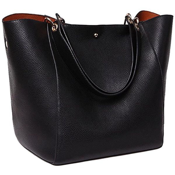 plain leather tote bag