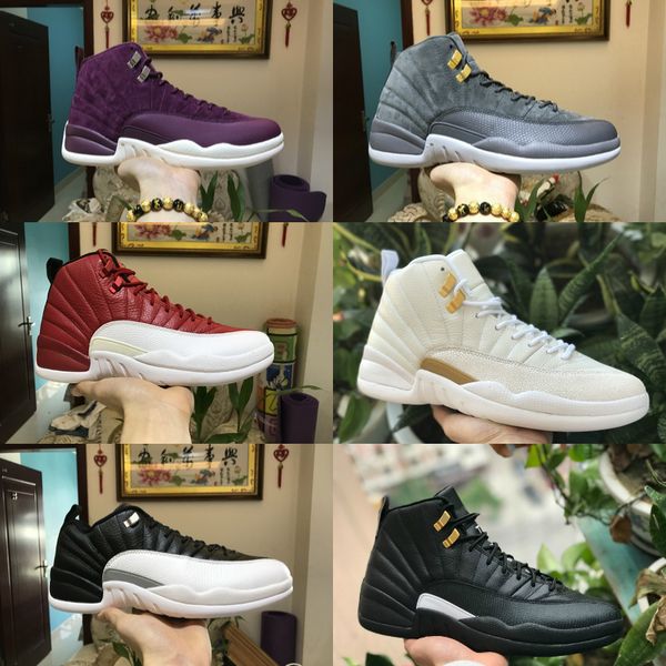 

2020 new mens 12s basketball shoes winterized wntr gym red michigan bordeaux 12 white black the master flu game taxi shoe