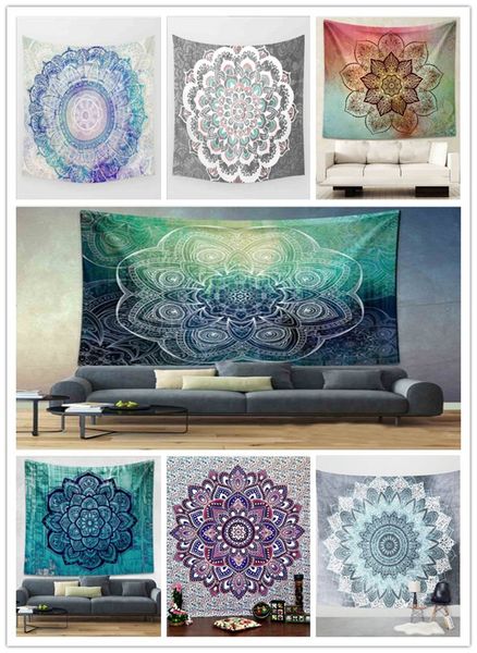 Elephant Impressão da parede tapeçaria Flor Bohemian Pavão psicadélico Mandala Cama Room Decor Rug Mat Yoga toalha de praia Xaile 150 * 130