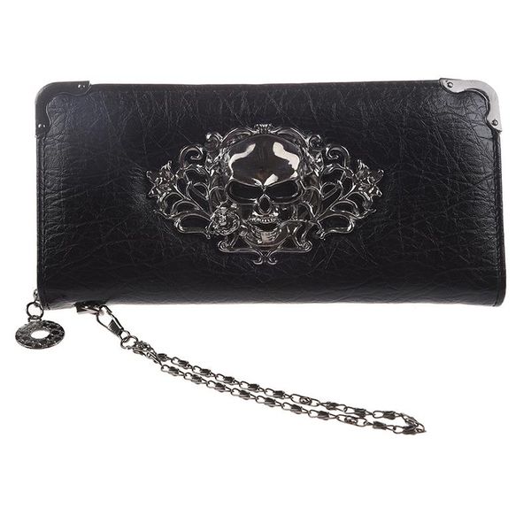 

cool retro skull wallet for women vintage clutch bag black, Red;black