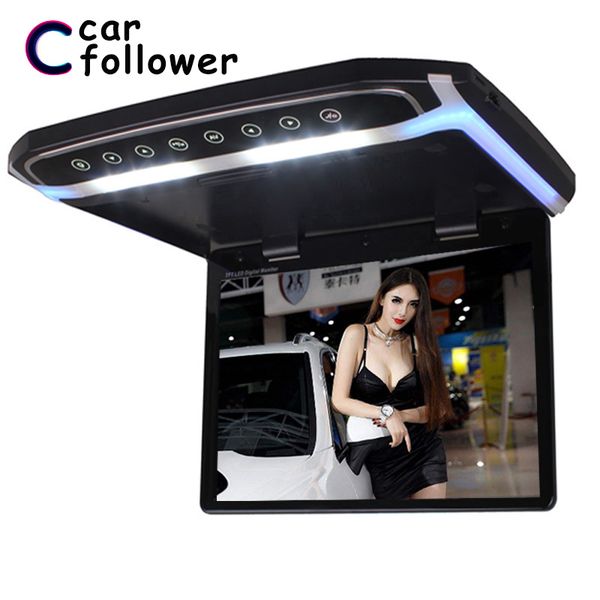 

15.6 inch roof mount monitor mp5 lip down tft lcd player support 1080p usb fm hdmi sd touch button ceiling car screen