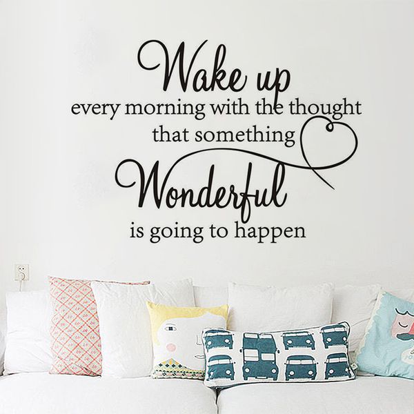 

wake up every morning dream quote wall stickers art room removable decals diy home wallpaper living room pegatinas de pared