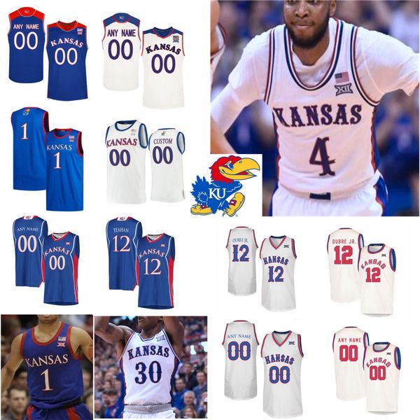 

канзас jayhawks джерси пирс пол джерси уиггинс эндрю embiid джоэл джексон джош чемберлен уилт баскетбол мужские трикотажные изделия на заказ, Black