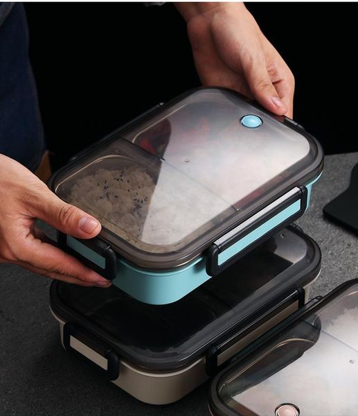 

304 stainless steel lunch box for kid new bento box for student food container with tableware lunch bag kitchen