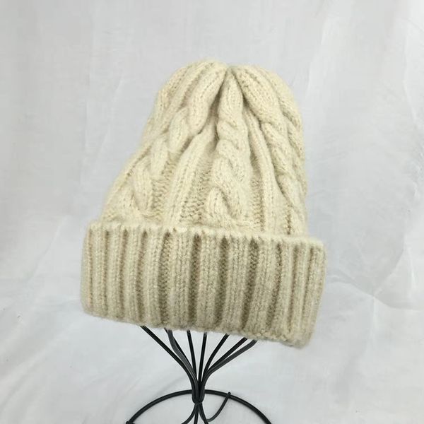 

hat women winter warm twist knitting wool hat versatile student ear muffler cap sweet curling cold hat tide, Blue;gray