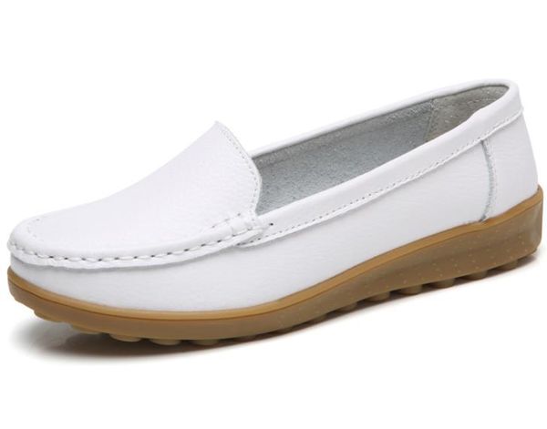 

women's shoes leather non-slip soft bottom women flats casual shoes 1313, Black