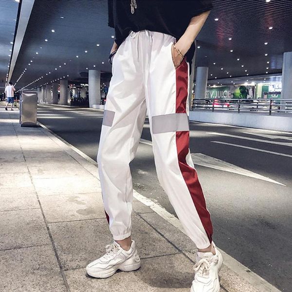 

женщины повседневные спортивные брюки jogger брюки женские брюки уличная женская танцевальная хип-хоп спортивные мешковатые брюки, Black;white