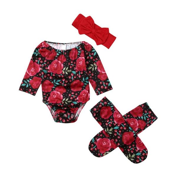 

newborn kids baby girls floral clothes long sleeve romper socks outfit summer, Blue