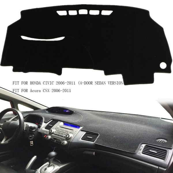 Black Dashboard Cover Dash Cover Mat Dash Pad For Honda