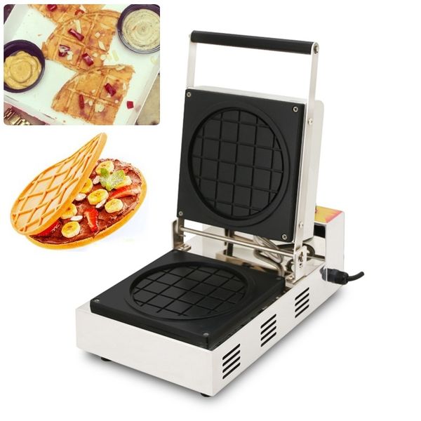 

110v 220v non tick liege pizza waffle maker electric round grip filled avory waffle machine iron baker making pan