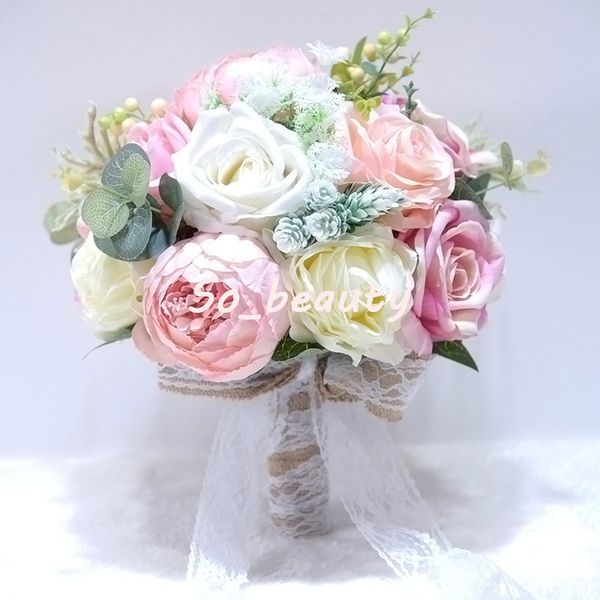 

peony hydrangea bridal bouquet wedding bouquets bride girl flowers home party decoration fake table flower multi color