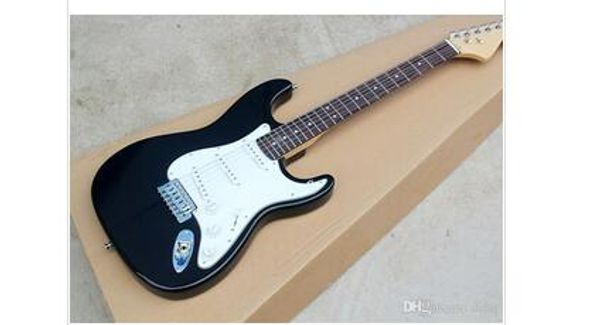 

factory wholesale black body electric guitar with 3 pickups,white pickguard,chrome hardwares,rosewood fretboard,offer