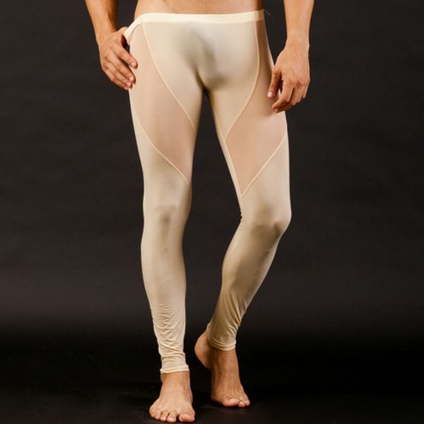 2021 Wang Jiang Mens Long Underwear Spandex Long Johns Men Legging Mesh