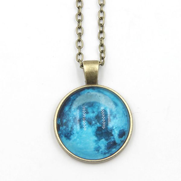 

starry sky time gem pendant necklaces glass glowing pendant necklace night luminous statement jewelry for women men 10colors wholesale dhl, Silver