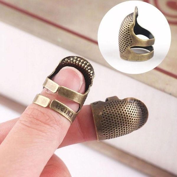

vintage gold finger protector needle thimble antique ring handworking metal stitching tools diy crafts sewing accessories