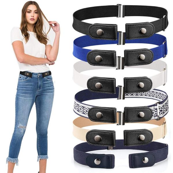 

20 styles buckle-waist belt for jeans pants,no buckle stretch elastic waist belt for women/men,no hassle belt dropshipping, Black;brown