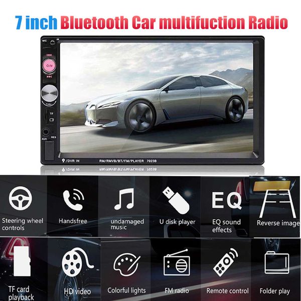 

2 din car radio 7" bluetooth hd autoradio multimedia player 2din touch screen auto audio usb tf fm with camera remote controller