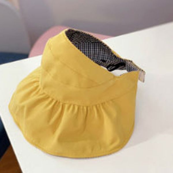 

GAOKE Children Cotton Hat Summer Hats For Baby Girl Boy Kids Sunshade Sun Visor Empty Top Lovely Solid Floppy Sun Hat Beach Cap