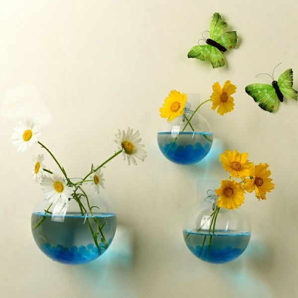 

hanging wall vases plant flower hanging glass vase terrarium wall fish tank aquarium home decor with no trace nails 15 12 10cm