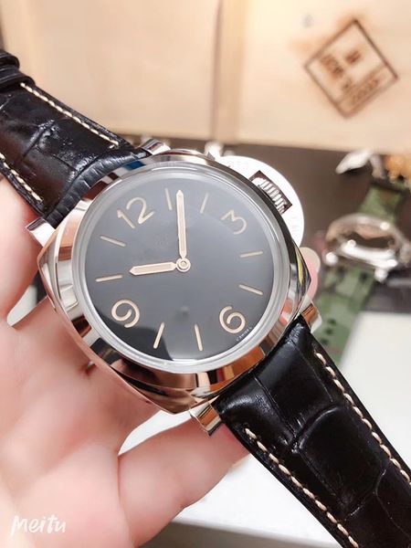 

2019 whole ale fa hion watch made of 361l tainle teel 1950 man 039 manual automatic mechanical watch waterproof 47mm delivery, Slivery;brown