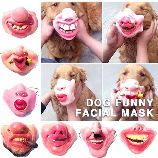 

latex masked dog 8 style durable mask pet muzzle halloween gifts halloween mask funny toys prank kidding masquerade