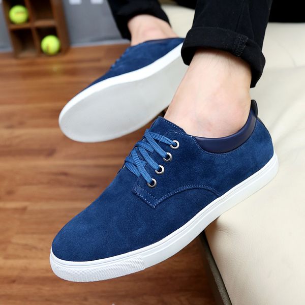 

men's casual suede large size shoes fashion leather sports shoes 45 46 47 48 men designer casual, Black