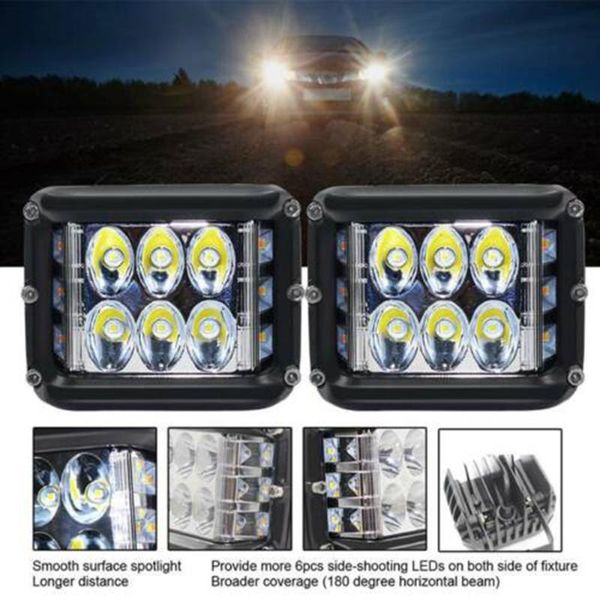 

square led work light for suv off-road 121 degrees with mounting bracket