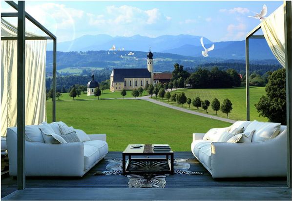 

wdbh custom p 3d wallpaper austrian landscape pastoral background home decor living room 3d wall murals wallpaper for walls 3 d