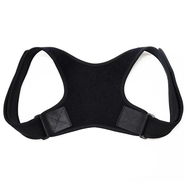 

back support men women shoulder  elastic effective adjustable therapy posture corrector belt neoprene brace black, Black;blue