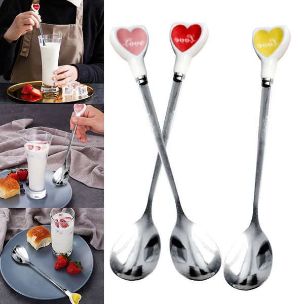 

heart-shaped stainless steel cutlery creative coffee ice cream ice cream spoon heart-shaped creative spoon ice cream spoon