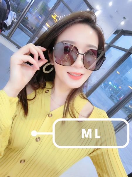

2019 new style fashion trend large frame glasses women's frameless plate sunglasses 72005 polarized thin face sunglasses, White;black