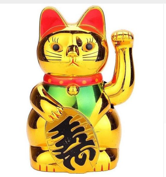 

Золото Maneki Neko Cute Lucky Cat Electric Craft Art Магазин для дома Украшение отеля