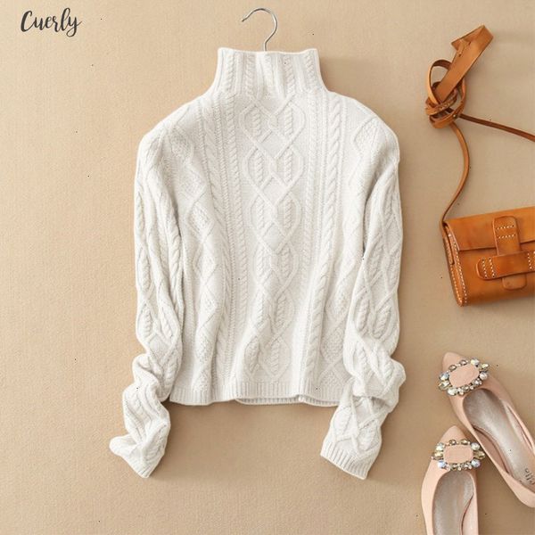 

sweater women s cashmere knit jacket autumn winter housewife sweater high collar sweater standard pullover s xl, White;black