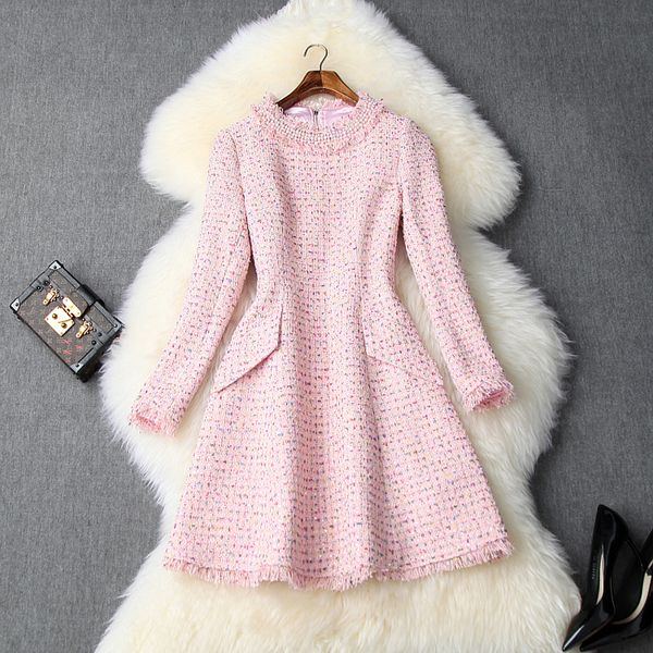 

long sleeves christmas dress 2019 new autumn women girl nail bead party dress casual winter celebrities warm mini dresses, Black;gray