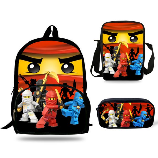 

16inch kids mochila cartoon backpack for children teenagers school rucksack for girls boys school bags 3 set