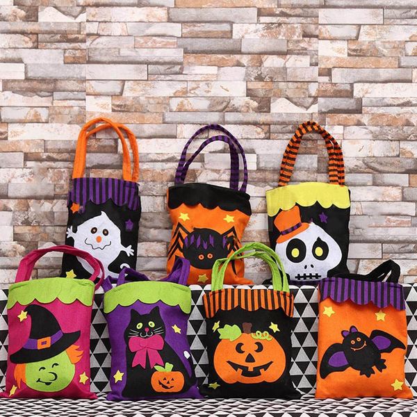 

fashion halloween shopping bag cartoon pumpkin party handbag skull print storage bag kids halloween candy bag an2576