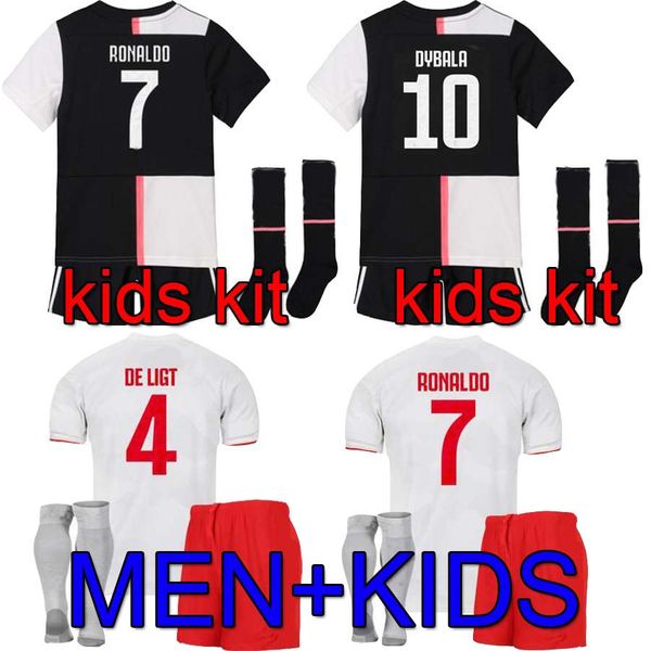 

2019 2020 men kid kit ronaldo occer jer ey dybala with hort and ock de ligt maillot de foot bernarde chi pjanic football uniform