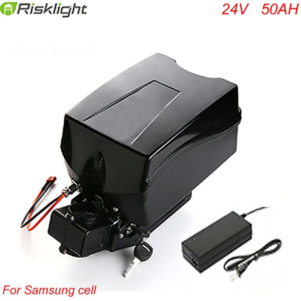 24v 750w sapo e-bike bateria 24v 50Ah lítio íon bateria com carregador e BMS Para Samsung celular