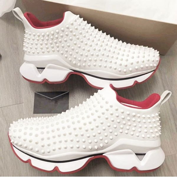 

New 2019 de igner neaker red bottom hoe pike luxury hoe for men and women hoe party wedding cry tal leather neaker